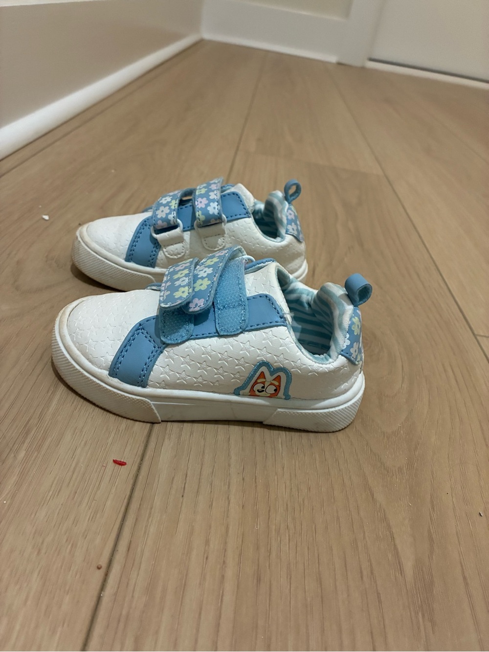 GroundUp Children's Bluey Velcro Sneakers with Floral Accents